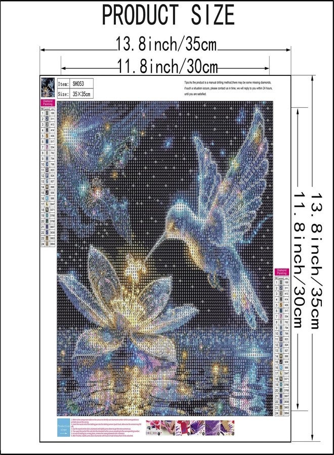 TREXEE Hummingbird Diamond Art Kits for Adults,DIY Bird Diamond Painting Kits Round Diamond Dots for Adults,5D Full Drill Painting Kit Art and Crafts for Adult Home Wall Decor (30X40 CM) (Frameless) - Image 4